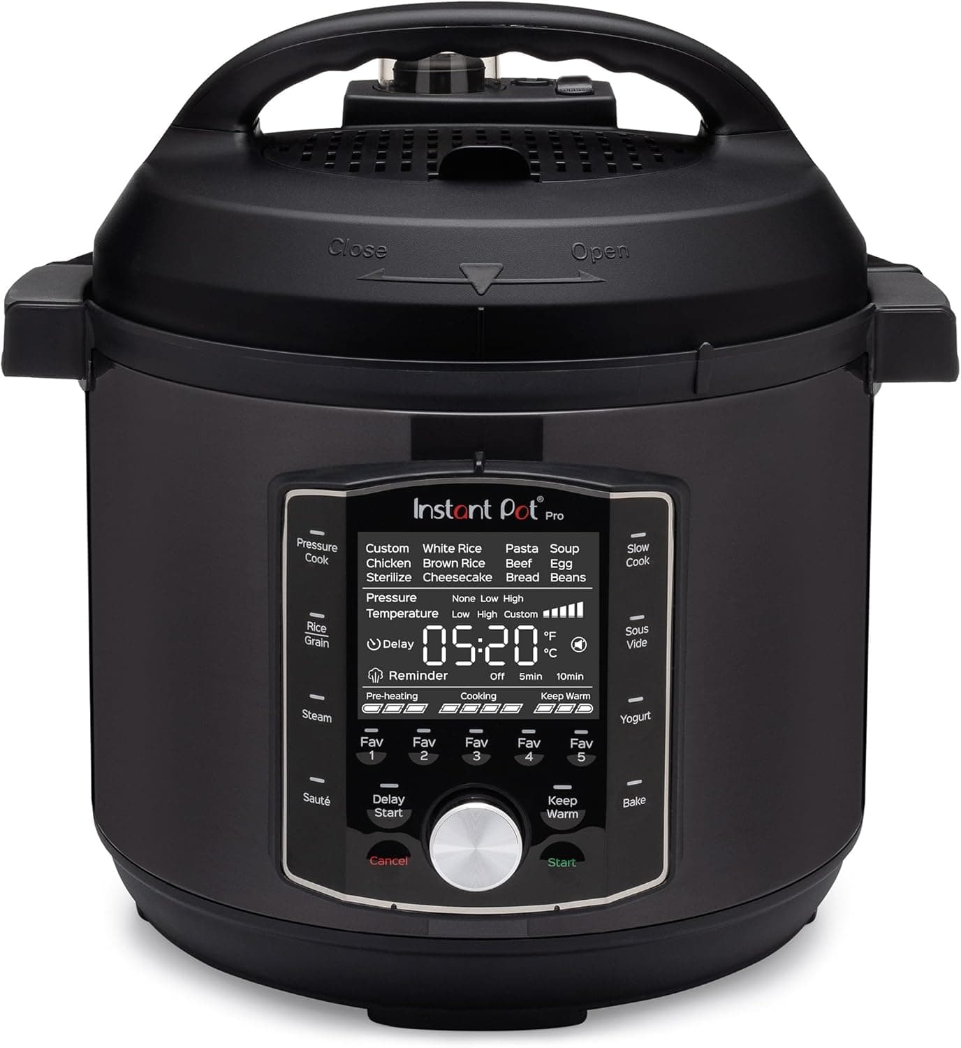Instant Pot Pro 8 Qt 10-in-1 Electric Pressure Cooker, Black, product image supplied with the listing