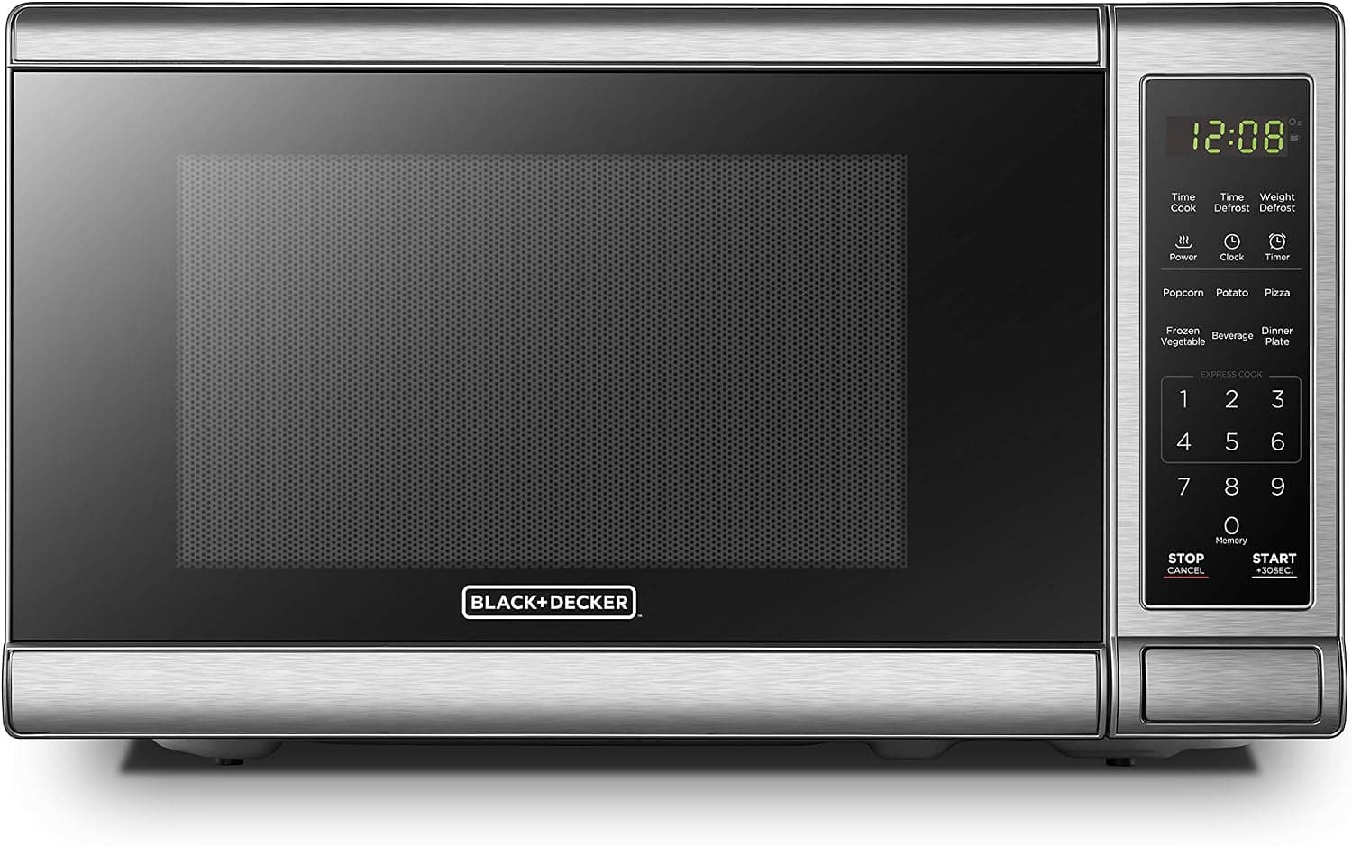 BLACK+DECKER EM720CB7 Countertop Microwave Oven, 0.7 Cu.Ft, 700W, Stainless Steel, product image supplied with the listing